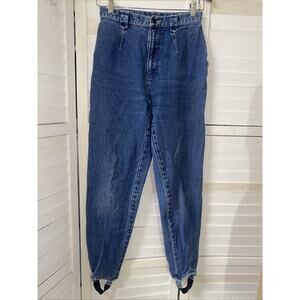Vintage 80s Lizwear Womens Jeans Small Tapered High Waist Mom Denim Stirrup Leg